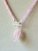 Galilea Rose Quartz Beaded Necklace 20 In in 925 Sterling Toggle Clasp 60.85 ctw - £15.99 GBP