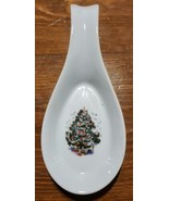 Vintage Christmas Spoonrest Ceramic With Christmas Tree 8&quot; X 2.75&quot; Curve... - $276.12 MXN