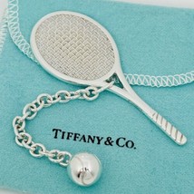 Tiffany &amp; Co Tennis Racket and Ball Key Ring Charm Keychain in Sterling ... - £337.34 GBP