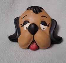 Vintage Ceramic Floppy Eared Playful Brown Dog Head Figure Shelf Sitter  - £15.21 GBP