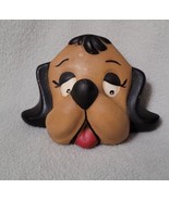 Vintage Ceramic Floppy Eared Playful Brown Dog Head Figure Shelf Sitter  - £15.53 GBP