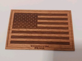 Woodchuck USA United States Of America Wooden American Flag Sticker Decal - £3.82 GBP