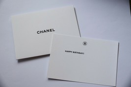 Authentic CHANEL Happy Birthday! White Greeting Card &amp; Envelope Blank Gift Set - £6.33 GBP