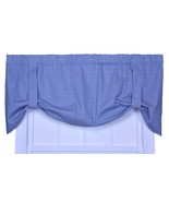 Logan Gingham Check Print Tie-Up Valance Window Curtain, 60x24 Blue - $29.70