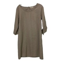 Garnet Hill Tie Sleeve Dobby Dress Womens Size 6 Natural Tan - £23.93 GBP