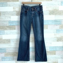Silver Aiko Bootcut Jeans Mid Rise Stonewash Distressed 5 Pocket Denim W... - £23.45 GBP