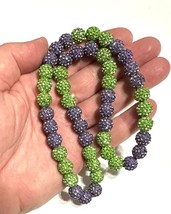 Crystal Rhinestone Pollyanna Disco Ball Bead Baseball Necklace Green Purple Hulk - £14.98 GBP+