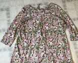 Pure Jill Love Linen Pink Floral Blouse Tie Back 100% linen 3/4 sleeve - $29.03