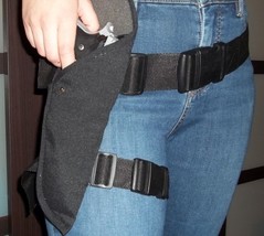 Black Gun Holster Waist Belt / thigh strap SWAT Security costume Half Life Mesa - £12.64 GBP