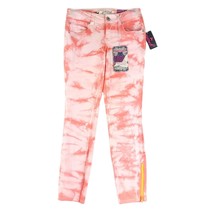 NWT Grane Women&#39;s Jrs 3 Coral Tie Dye Skinny Stretch Jeans Neon Ankle Zi... - $19.35