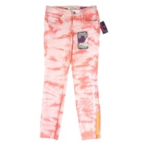 NWT Grane Women&#39;s Jrs 3 Coral Tie Dye Skinny Stretch Jeans Neon Ankle Zipper - £15.18 GBP