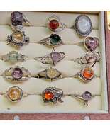 S925 Sterling Silver Inlaid Natural Green Phantom Quartz Colorful Ghost ... - €21,58 EUR