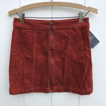 Forever 21 Corduroy Skirt Rust Orange Red Small Zipper Cotton Fall Small NEW - £11.83 GBP