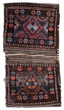 Handmade collectible antique Afghan Baluch saddle bag 1.7&#39; x 3.1&#39; (52cm ... - $6,022.68 MXN