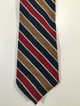 Vintage Trevira Red and Blue Striped Tie - 100% Polyester - 3 1/2&quot; Wide - £11.79 GBP