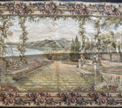 Large Tapestry Wall Hanging &quot;  Lago Di Como &quot; Terrace Alps Lake Como Italy - £144.92 GBP
