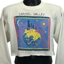Carmel Valley Vintage 90s Cropped Sweatshirt Large California Earth Mens White - £35.41 GBP