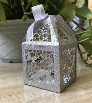 100pcs Glitter Gold/Silver Laser Cut wedding favor boxes,Chocolate Gift Boxes - £38.36 GBP