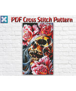 Day Of The Dead Cross Stitch Pattern / Skull Cross Stitch / Halloween Pa... - $6.88 CAD
