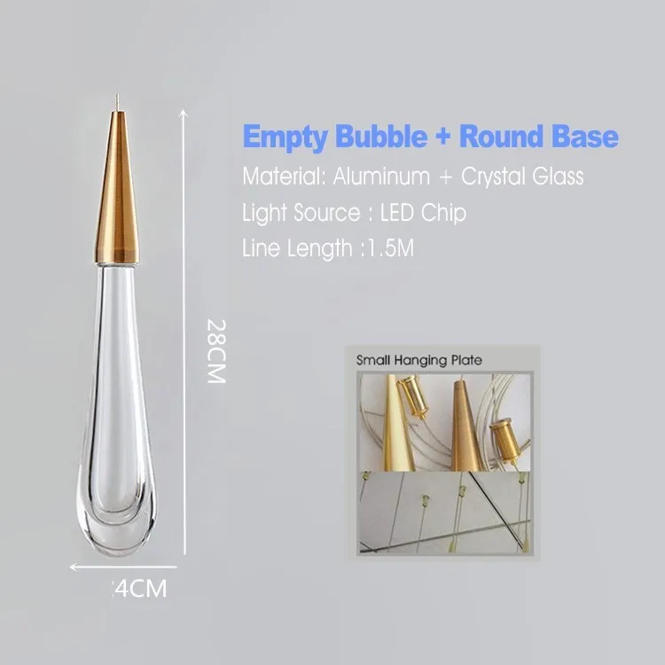 Minimalist drop gl Pendant Light Lamp  Nordic Hanging Lighting Crystal Led Penda - £173.09 GBP
