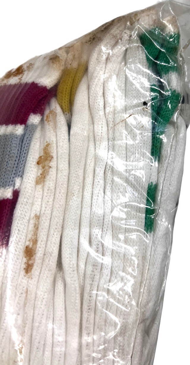 10 PR Deadstock Vintage White Boys 3 Stripe Tube Sock  7-11  Long Over Calf 80s Item image 4