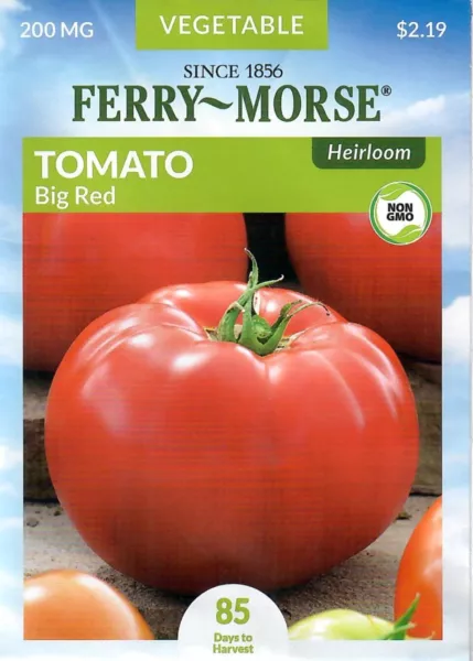 Tomato Big Red Heirloom Non-Gmo Vegetable Seeds - Ferry Morse 12/24 Fresh Garden - $7.90