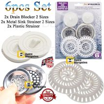 MAXPERKX 6-Piece Sink Strainer &amp; Stopper Set - Kitchen Drain Blockers, Bath Basi - £3.15 GBP