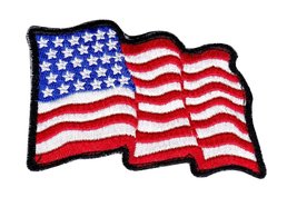 Waving USA American Flag 3 Inch Hook Patch R/W - £7.29 GBP