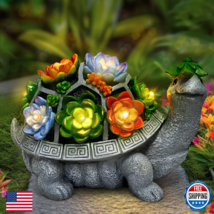 11.1" Solar Turtle Garden Statue Lights Outdoor Figurine Decor Gift - $33.71