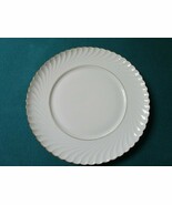 Royal Tettau GERMANY WHITE RIBBED SWIRL RIM GOLD &amp; WHITE DINNER PLATE  1... - $47.37 CAD