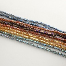 Electroplate Glass Beads Faceted Bicone asort color 4X4mm lot of 10 STRANDS RP - £6.45 GBP