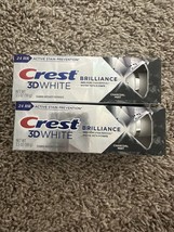 Two new Crest 3Dwhite brilliance toothpastes-charcoal mint-3.5 oz each-e... - $6.68