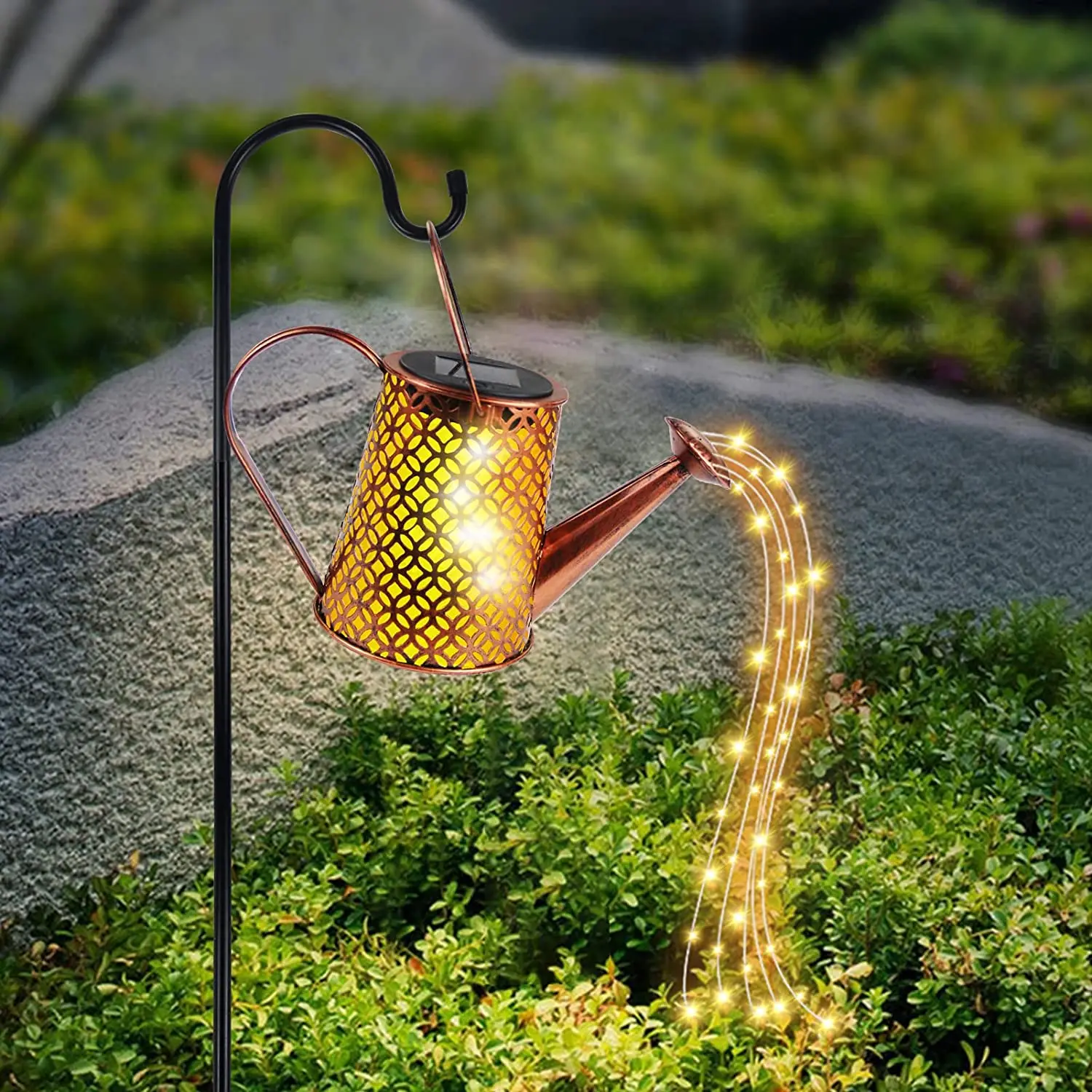 Retro Watering Solar Can Lights Large Outdoor Waterproof Handle Decorative  Hang - £216.59 GBP