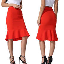 New Skirts Hot Sale Women&#39;s Spring Autumn Elastic High Waist Ruffles Skirts Woma - £31.09 GBP