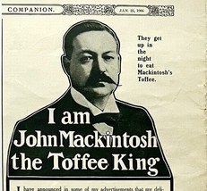 1906 Mackintosh Toffee King Candy XL Advertisement Food Ephemera - $21.73