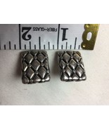 70s vintage AIRESS STERLING PUFFY PILLOW QUILT EARRINGS  7/8&quot; - $66.45 CAD