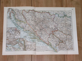 1912 Antique Map Of Dalmatia Bosnia Herzegovina Croatia Serbia Montenegro Kotor - £23.13 GBP
