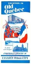 Hotel Victoria Brochure Vacation in Old Quebec 1930's Canada - $14.83
