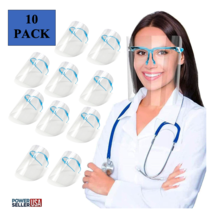 Face Shields with Glasses 10 Replaceable Anti Fog Shields &amp; Reusable Glasses - £7.53 GBP