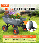 VEVOR Dump Cart, Poly Garden Dump Cart with Easy to Assemble Steel Frame... - $135.09