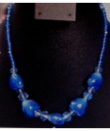 Stunning Murano Venetian Glass Cobalt Blue Heart Hand Blown Glass Necklace - £15.47 GBP