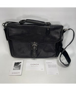 Coach Black Leather Messenger Bag No C23-5238 with Pamphlets Crossbody G... - $58.02