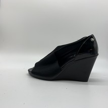 Calvin Klein Women&#39;s Black Stretch Open Side Open Toe Wedges, Size 6 - £14.80 GBP