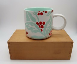 Starbucks coffee mug 2018 mint &amp; holly berries ceramic 12oz limited edition - £20.04 GBP