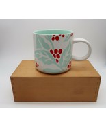Starbucks coffee mug 2018 mint &amp; holly berries ceramic 12oz limited edition - $24.99