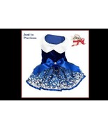 NWT Doggie Design Special Holiday Blue White Snowflake Harness Dress XS ... - $24.55 CAD
