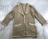 Vintage Horchow Cardigan Sweater Womens 6 Brown Gray Chevron Mohair Wool... - $55.68