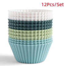 12Pcs/Set Round Silicone Cake Muffin Cupcake Baking Molds - DIY Bakeware... - £8.12 GBP