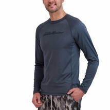 Eddie Bauer Rash Guard Mens Large Dark Gray Long Sleeves Lightweight - $27.43