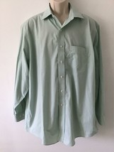 BROOKS BROTHERS Pale Green Small Check 100% Cotton Button Down Shirt (Size 17) - £9.40 GBP
